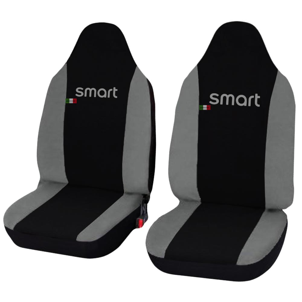 3a SERIE NERO BICOLORE GRIGIO CHIARO COPRISEDILI IN ECOPELLE SMART FORTWO 